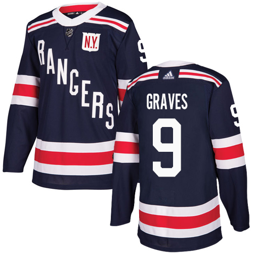 Adidas Rangers #9 Adam Graves Navy Blue Authentic 2018 Winter Classic Stitched NHL Jersey - Click Image to Close